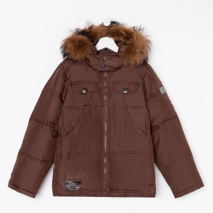 Куртка для мальчика, цвет коричневый, рост 134 см