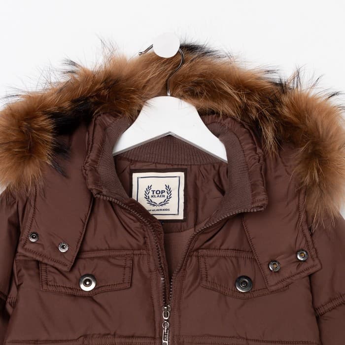 Куртка для мальчика, цвет коричневый, рост 134 см