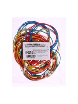 Банковская резинка, 50 г, диаметр 60 мм, длина 95 мм, сечение 1.7×1.7 мм, МИКС, в пакете