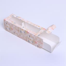 Коробка для макарун, кондитерская упаковка, «Цветочная», 18×5.5×5.5 см