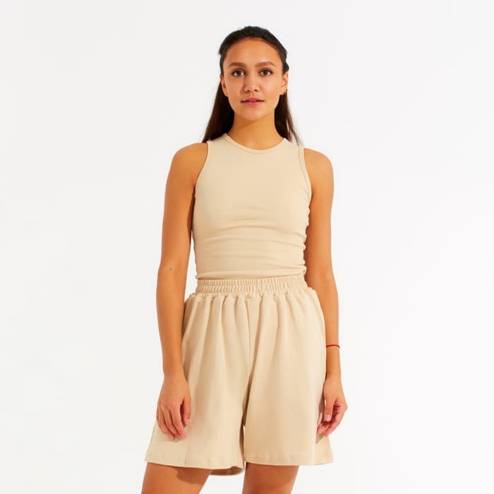 Майка домашняя женская MINAKU: Home collection, бежевая, размер 42