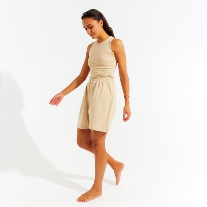 Майка домашняя женская MINAKU: Home collection, бежевая, размер 42