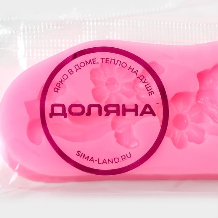 Молд для заливки Доляна «Цветочная композиция», силикон, 16.7×3.5×1 см, розовый