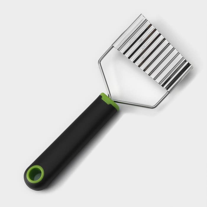 Нож для фигурной нарезки Доляна Lime, 20 см, нержавеющая сталь, чёрный