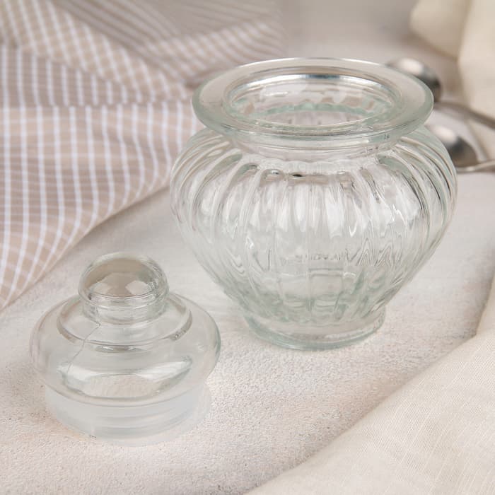 Банка для сыпучих продуктов Доляна «Галерея», 300 мл, 9.5×13 см, стекло, прозрачная