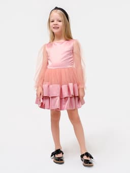 Платье нарядное для девочки KAFTAN, персиковое, рост 86-92 см