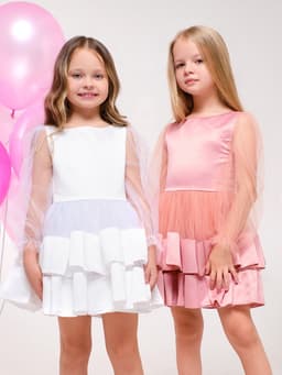 Платье нарядное для девочки KAFTAN, персиковое, рост 86-92 см