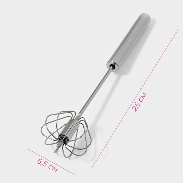 Миксер механический Доляна «Сильвер», 25 см, нержавеющая сталь