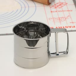 Кружка - сито для просеивания муки Доляна, 375 мл, металл, серебристая