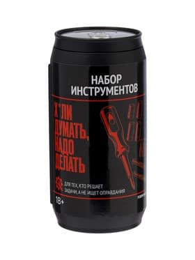 Набор инструментов ТУНДРА, подарочный пластиковый кейс «Банка», 13 предметов