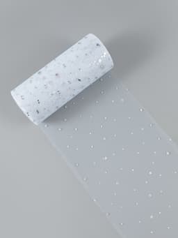 Фатин с блёстками, 15 см, 23±1 м, 11±1 г/м², белый №1