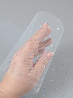 Фатин с блёстками, 15 см, 23±1 м, 11±1 г/м², белый №1