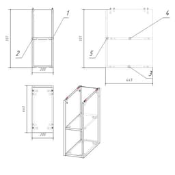 Модуль для тумбы под раковину MODUO 20, 200×447×551 мм, цвет дуб