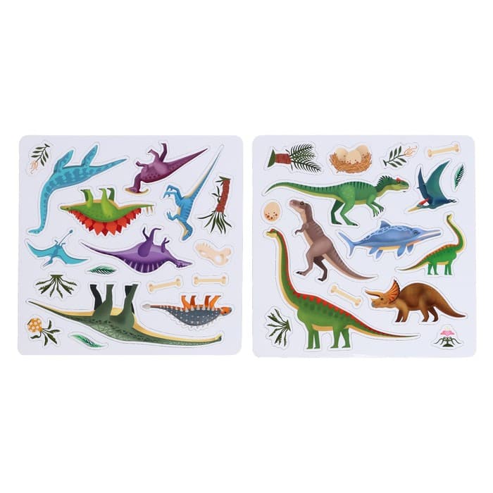 Магнитная книжка-игрушка «В мире динозавров», 8 стр., с мешочком