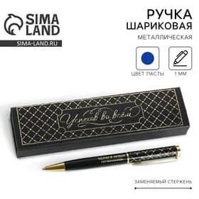 Ручка шариковая, в футляре, металл «Успехов во всем»