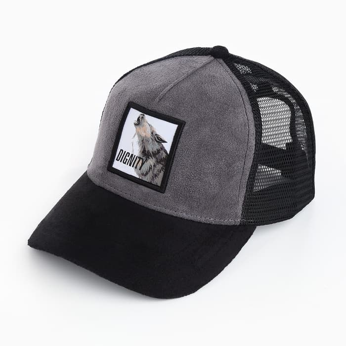 Кепка мужская с сеткой DIGNITY, чёрная, р-р 56