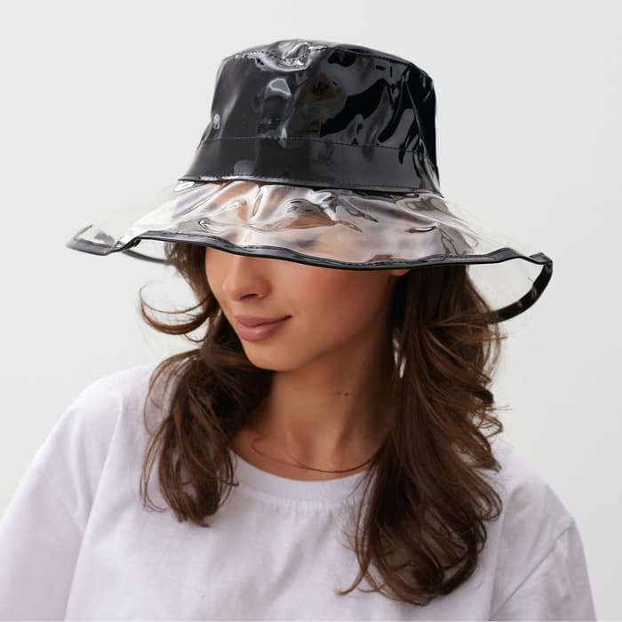 Панама женская MINAKU, чёрная, размер 56-58, ПВХ