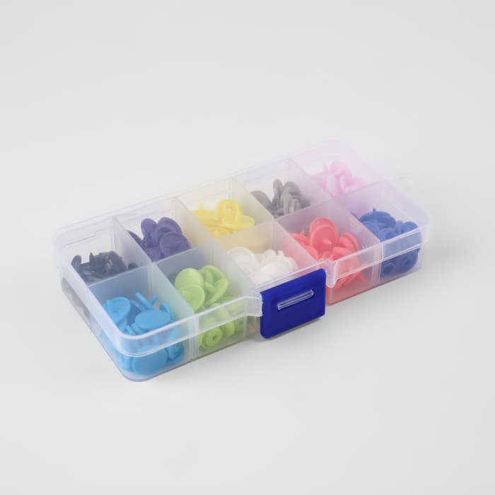 Набор для установки пластиковых кнопок: кнопки, d=12 мм, 50 шт., щипцы, шило, отвёртка, в органайзере