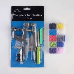 Набор для установки пластиковых кнопок: кнопки, d=12 мм, 50 шт., щипцы, шило, отвёртка, в органайзере