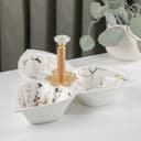 Менажница «Марбл», 160 мл, 3 ячейки, 25.3×23×4.5 см, керамика, белая