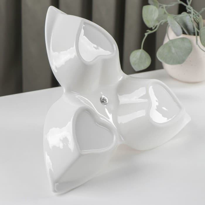 Менажница «Марбл», 160 мл, 3 ячейки, 25.3×23×4.5 см, керамика, белая