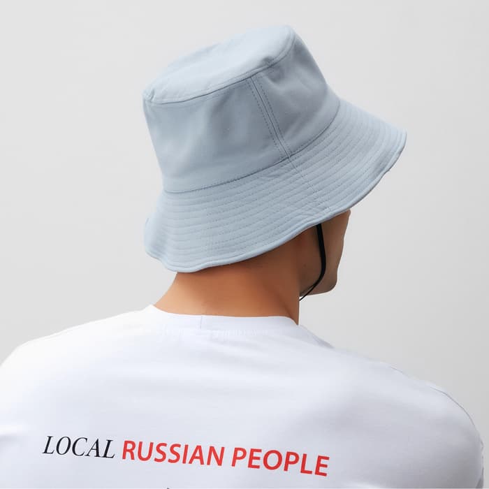 Панама двусторонняя унисекс MINAKU, цвет голубой, молочный, размер 56
