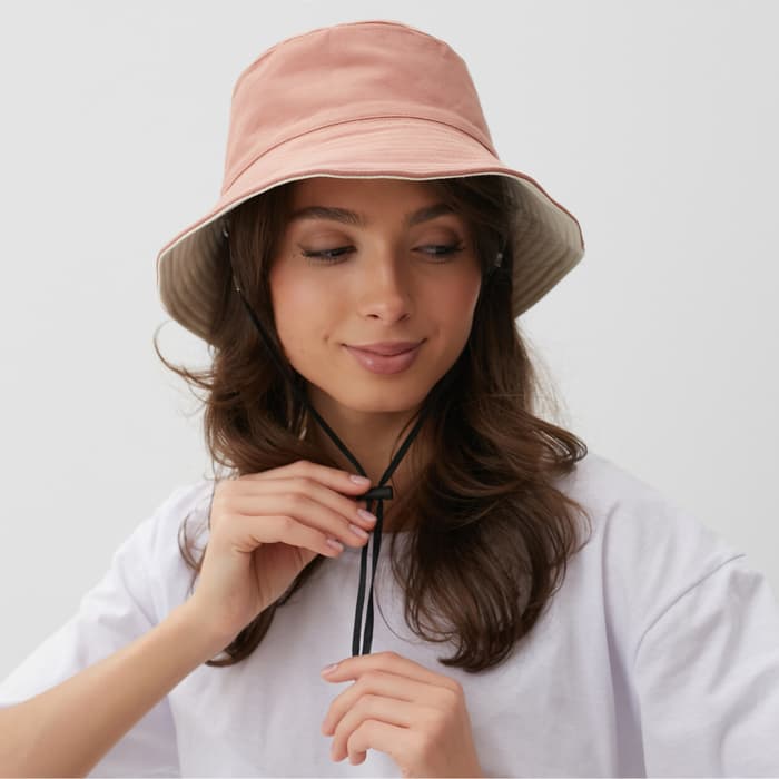 Панама двусторонняя женская MINAKU, цвет розовый, молочный, размер 56