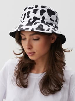 Панама двусторонняя MINAKU, белый, чёрная, размер 58