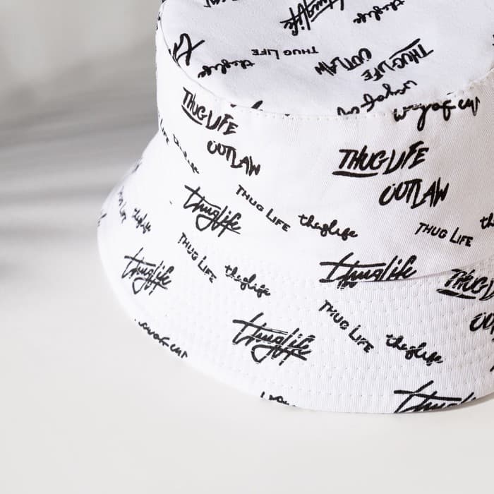 Панама двусторонняя унисекс MINAKU с надписями, белая, размер 58