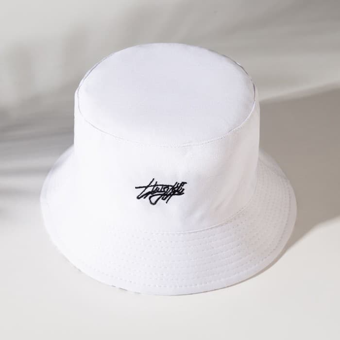 Панама двусторонняя унисекс MINAKU с надписями, белая, размер 58