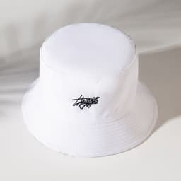 Панама двусторонняя унисекс MINAKU с надписями, белая, размер 58