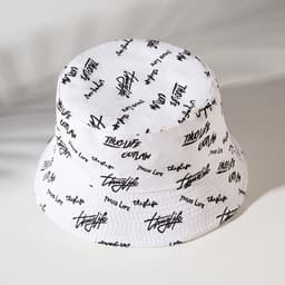 Панама двусторонняя унисекс MINAKU с надписями, белая, размер 58