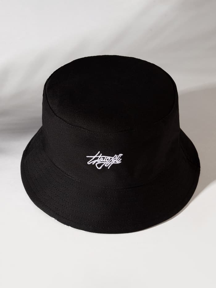 Панама двусторонняя унисекс MINAKU с надписями, чёрная, размер 58