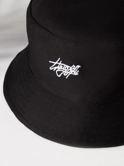 Панама двусторонняя унисекс MINAKU с надписями, чёрная, размер 58