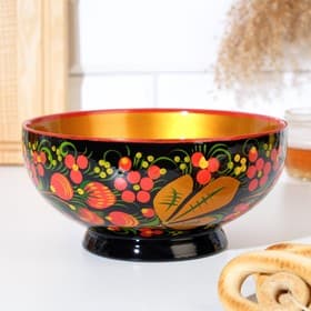 Салатник дерево «Чашка: Ягодка», 16×7 см, хохлома