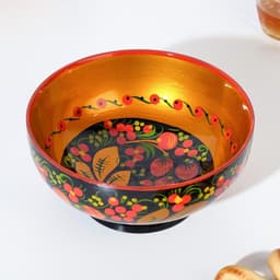 Салатник дерево «Чашка: Ягодка», 16×7 см, хохлома