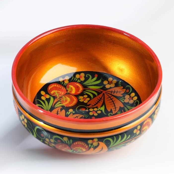 Салатник дерево «Чашка: Ягодка», 16×7 см, хохлома