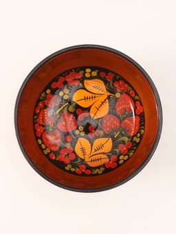 Салатник деревянный хохлома «Ягодка», 16×16×9 см