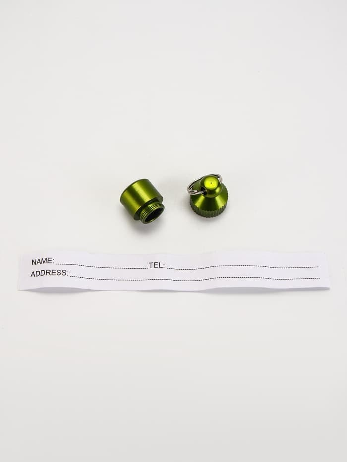 Адресник-капсула под записку «Бочонок», 1.1×2.3 см, металл, зелёный