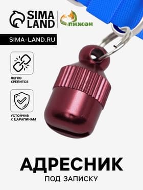 Адресник-капсула под записку «Бочонок», 1.1×2.3 см, металл, красный