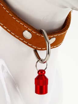 Адресник-капсула под записку «Бочонок», 1.1×2.3 см, металл, красный