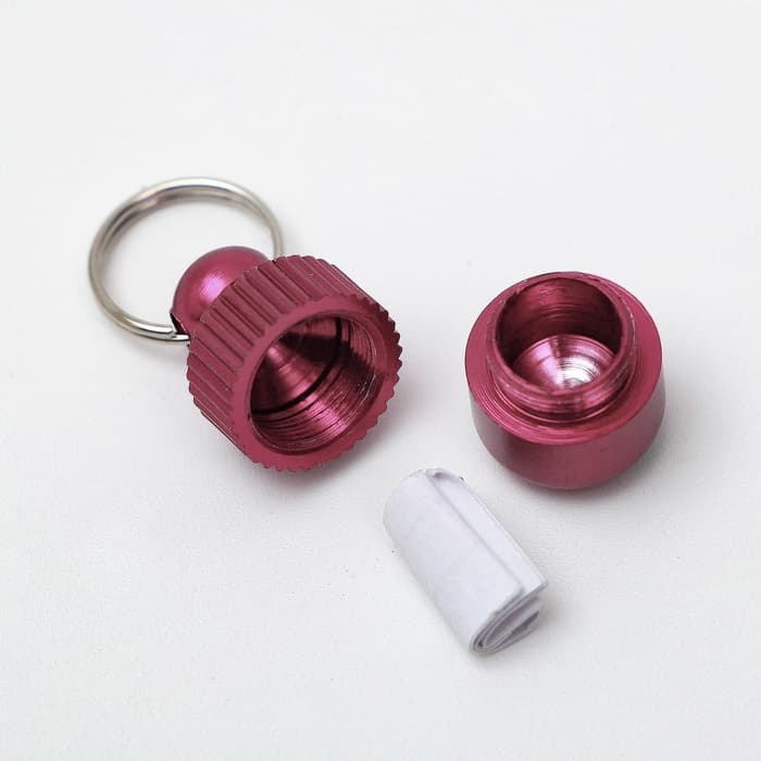 Адресник-капсула под записку «Бочонок», 1.1×2.3 см, металл, красный