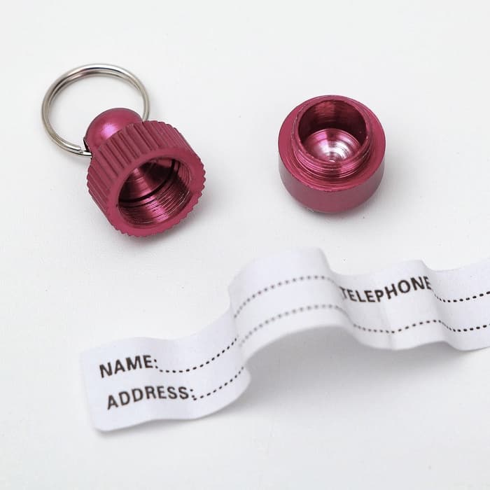 Адресник-капсула под записку «Бочонок», 1.1×2.3 см, металл, красный