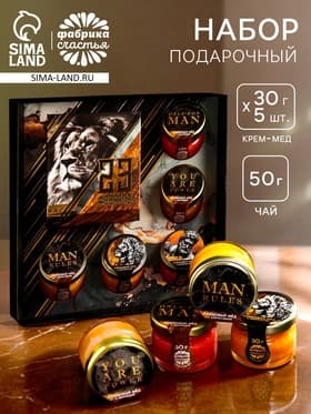Подарочный набор «23 февраля»: крем-мёд, чай