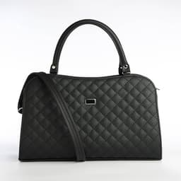 Сумка женская тоут на молнии, 31×10×20 см, однотонная, со стёжкой, чёрная