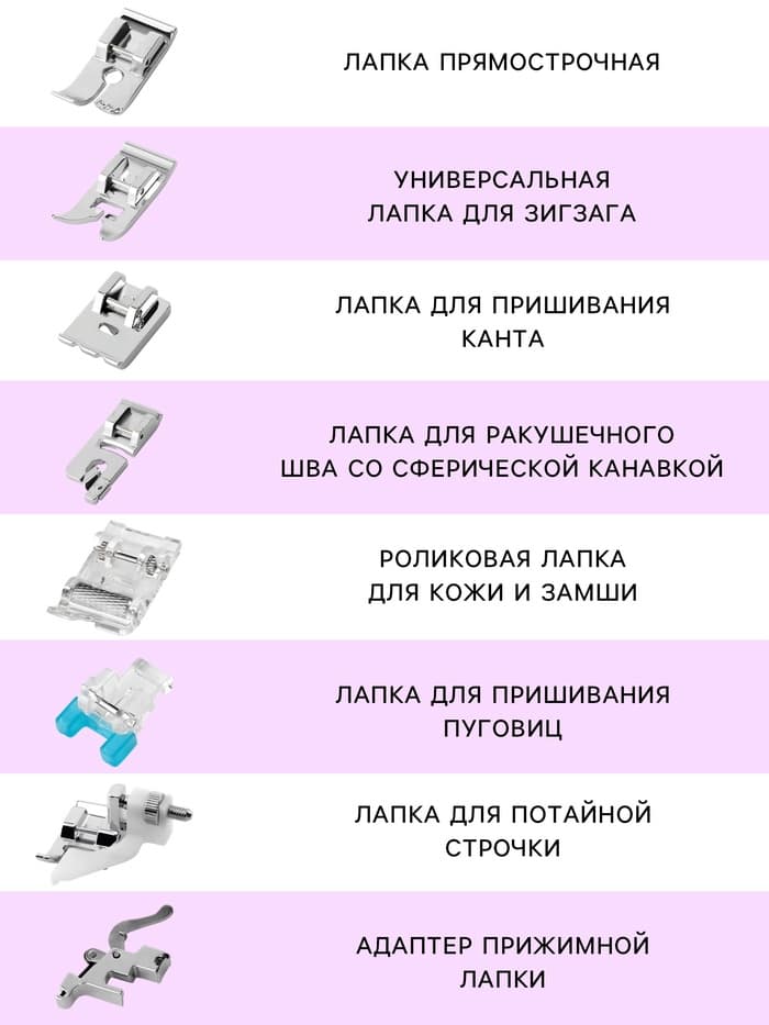 Набор лапок для швейной машины, 15 шт.
