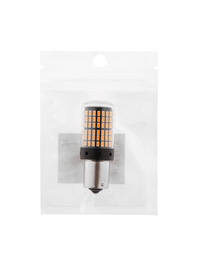 Автолампа светодиодная PY21W 1156, 144 SMD, 12 В, свет оранжевый