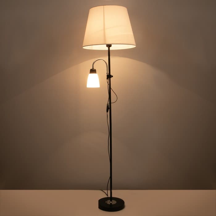 Торшер 19030/2BK, E27, 40 Вт, чёрный, 41×41×180 см