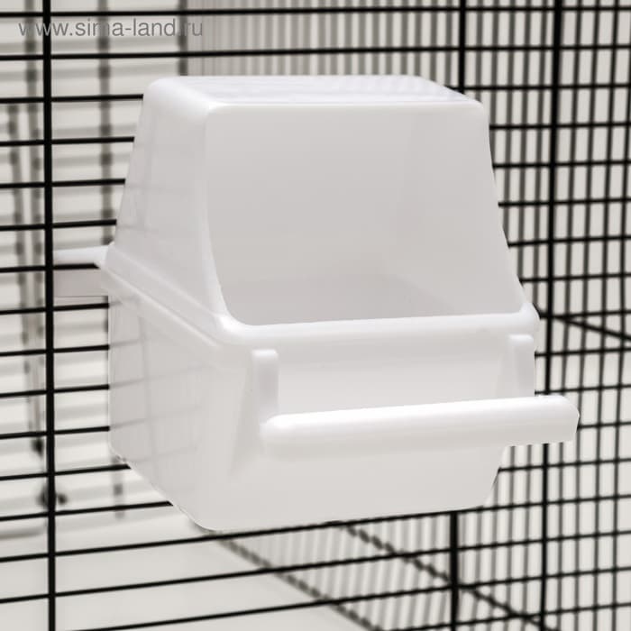 Кормушка для птиц, 7.5×5.5×9 см, внутренняя, пластик, белая