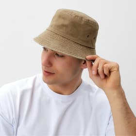 Панама однотонная унисекс MINAKU, цвет бежевый, размер 56-58, твил